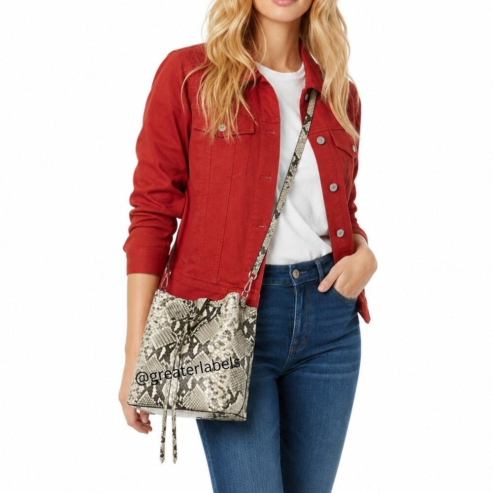 Rebecca Minkoff Python Snakeskin Embossed Leather Megan Shoulder Crossbody Bag